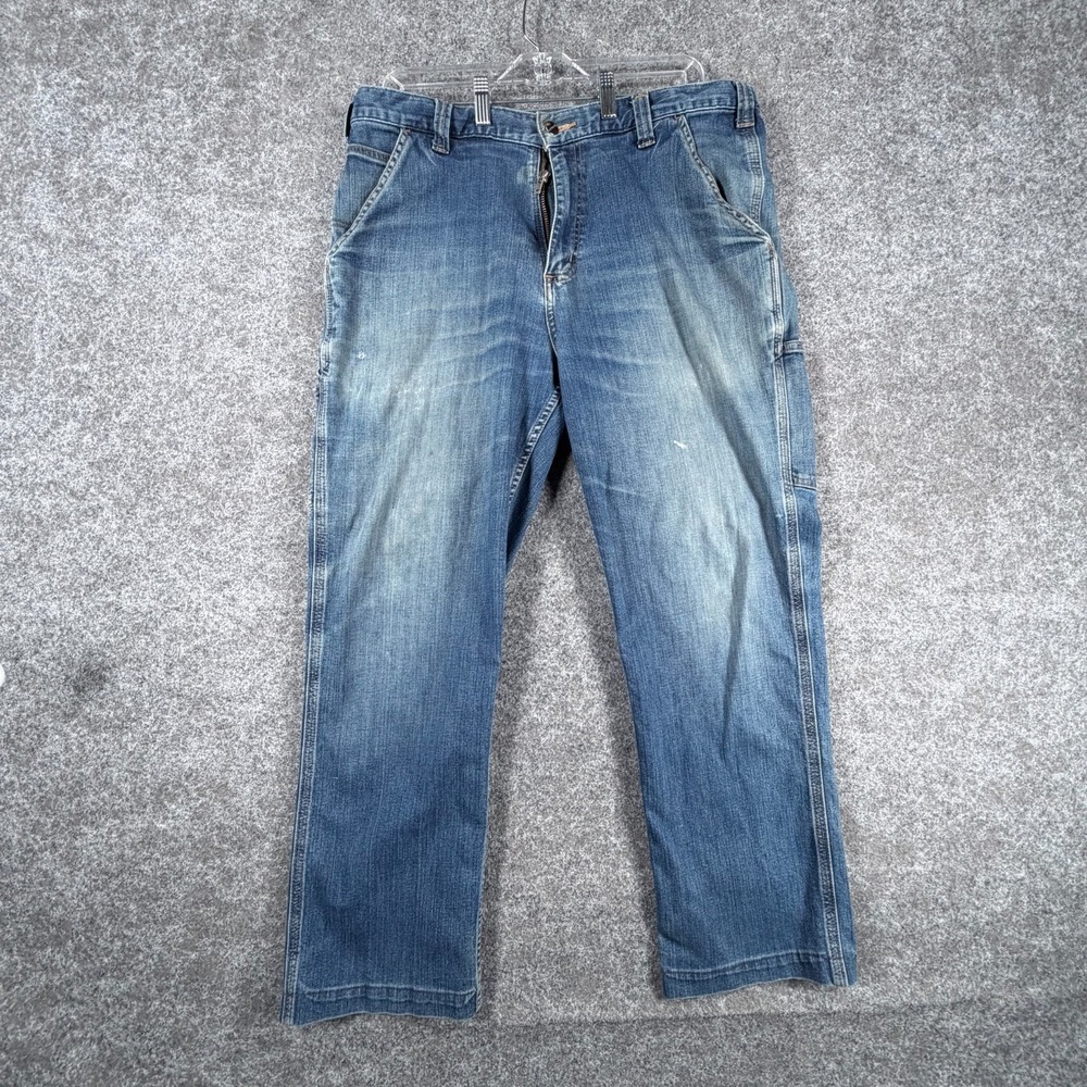 Carhartt Carpenter Jeans Mens 36x32 Blue Rugged Flex Relaxed Fit Straight‎ Leg